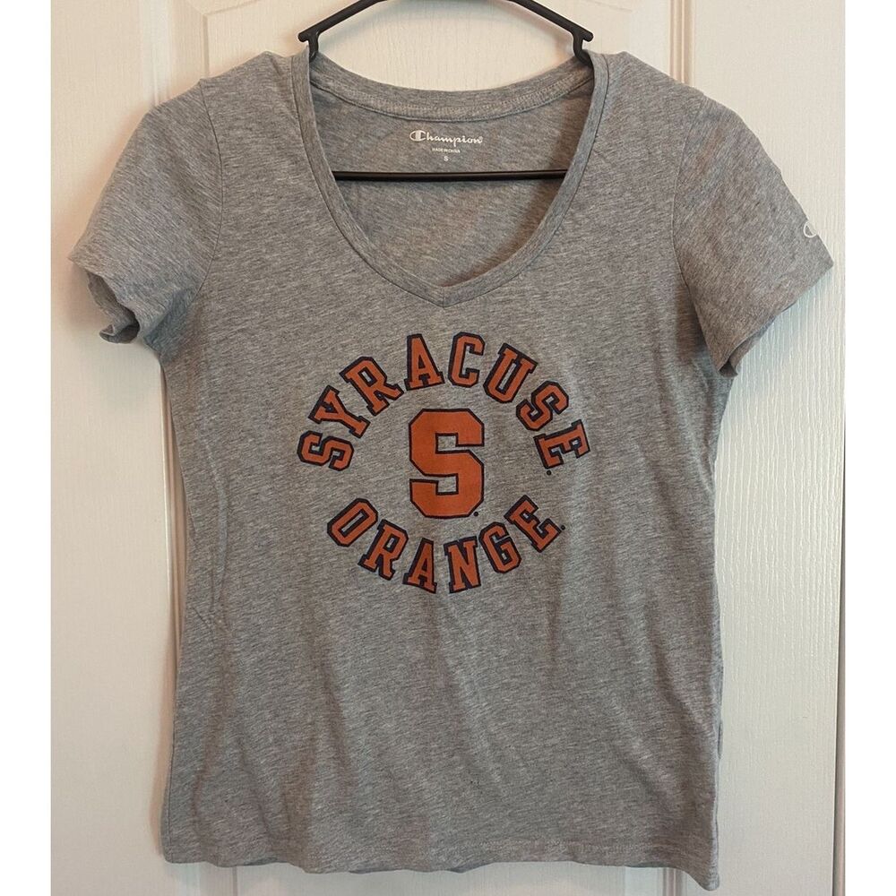 Women's Syracuse Orange Champion Size Small V-Neck 100% Cotton Preowned Good